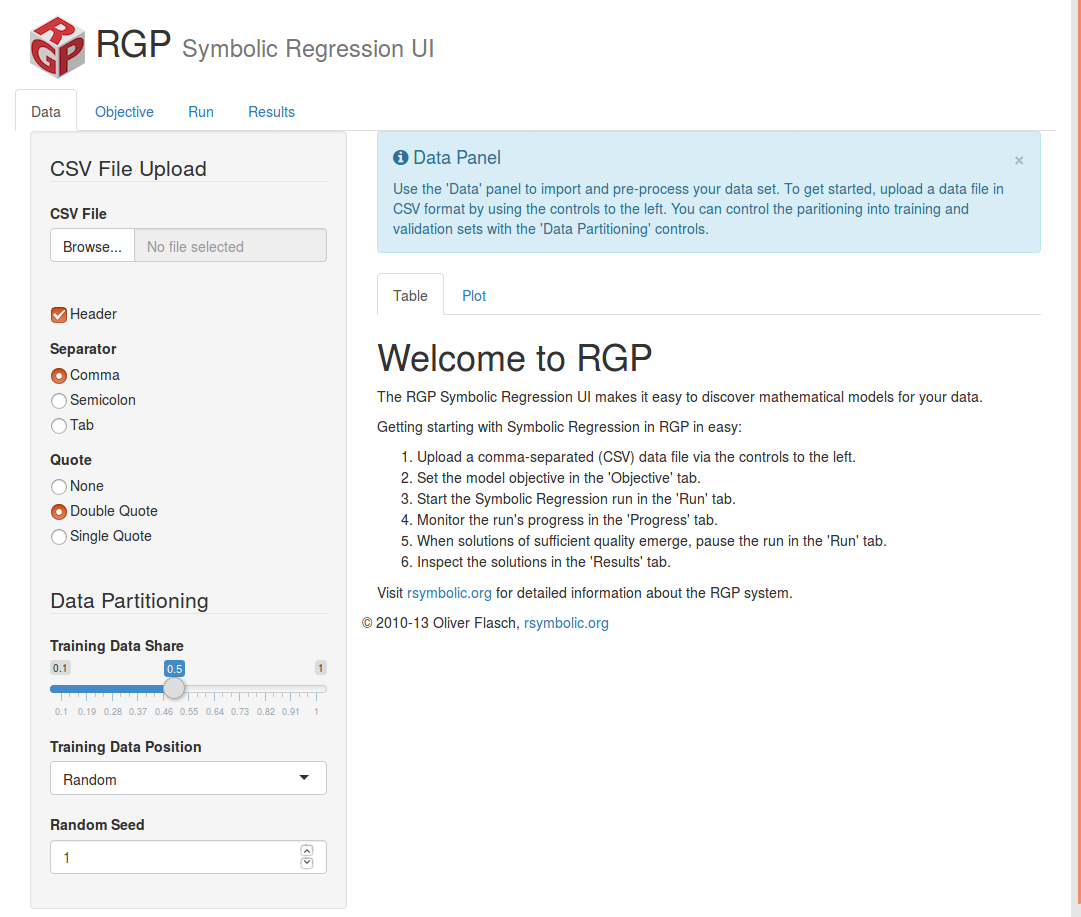 RGPUi interface screenshot